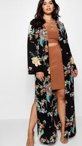Boohoo Floral Design Longline Kimono